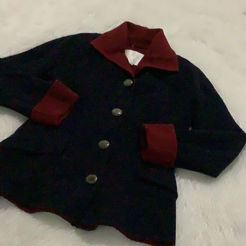 Carolyne Roehm 100% wool blue coat